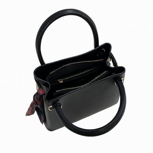 Fular Detaylı Çift Bölmeli Omuz Çantası